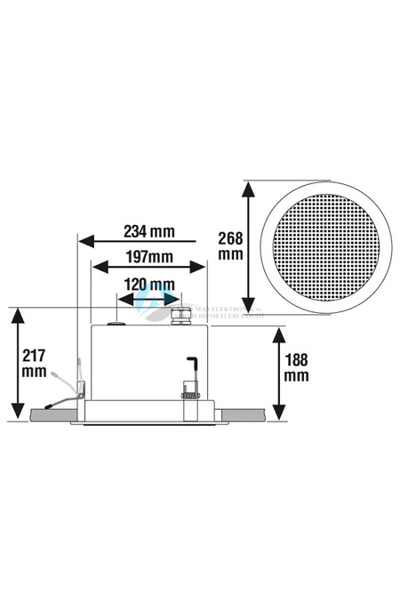 Honeywell 582402 10 W 8" metal tavan hoparlörü EN 54