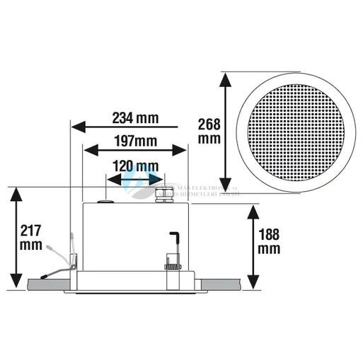 Honeywell 582402 10 W 8" metal tavan hoparlörü EN 54